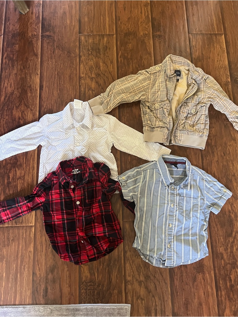 GAP Red and Black Plaid Button-Down Shirt for Kids